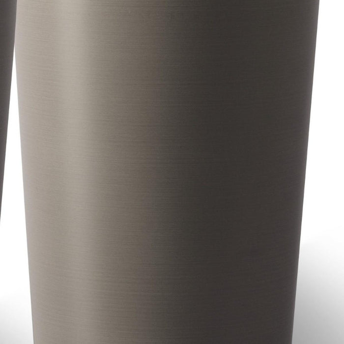 Set of Two Brown Heavy Duty Plastic Cylindrical Planter Pots