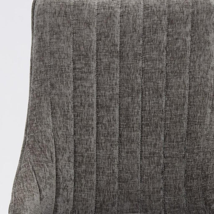 Set of Two Gray And Gold Chenille And Stainless Steel Dining Side Chairs