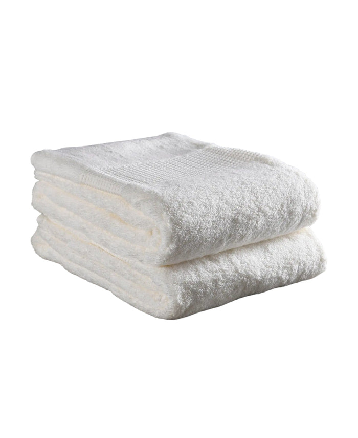 Set of Two Ivory Cotton 13" X 13" Quick Dry Terry Cloth Washcloths