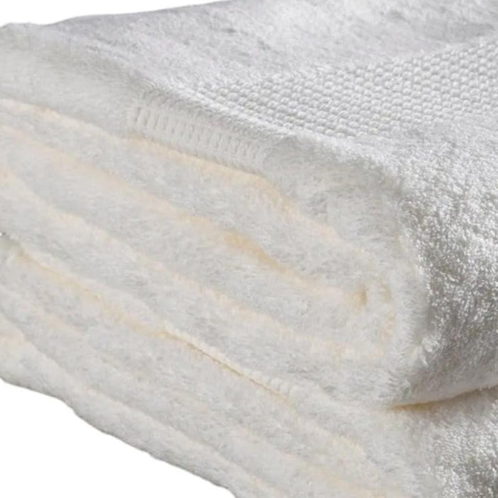 Set of Two Ivory Cotton 13" X 13" Quick Dry Terry Cloth Washcloths