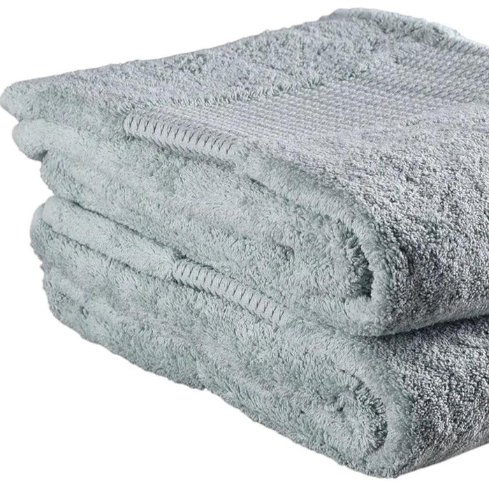 Set of Two Sea Green Cotton 13" X 13" Quick Dry Terry Cloth Washcloths