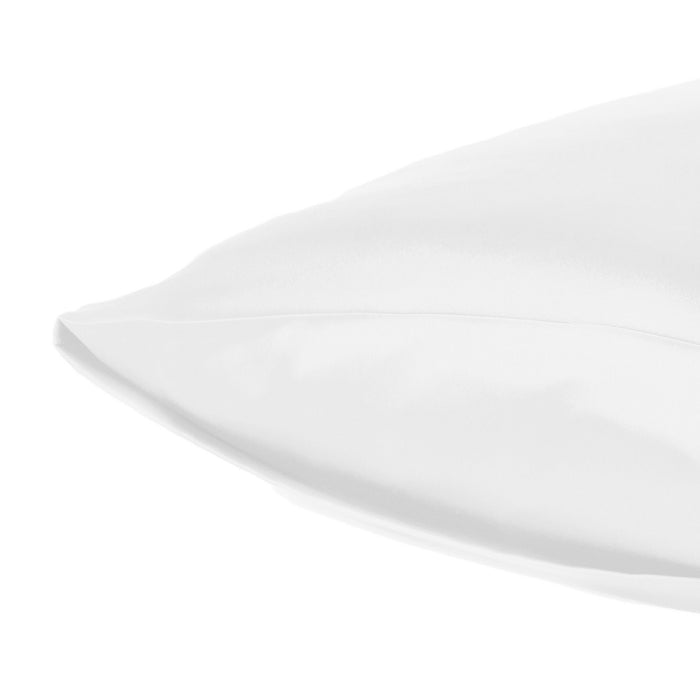 Set Of Two White Silky Satin Standard Pillowcases