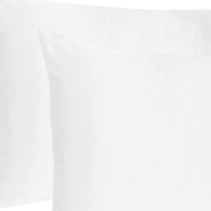 Set Of Two White Silky Satin Standard Pillowcases