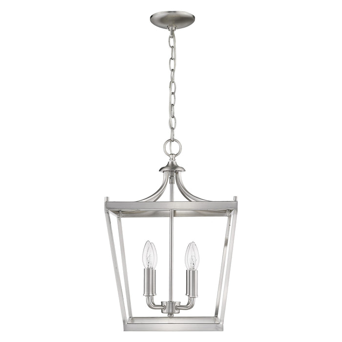 Silver Metal Four Light Dimmable Ceiling Light