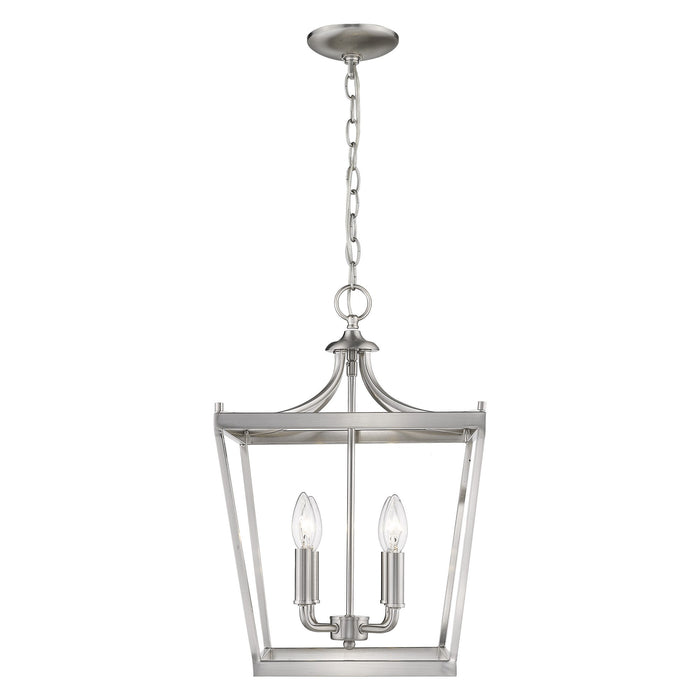 Silver Metal Four Light Dimmable Ceiling Light