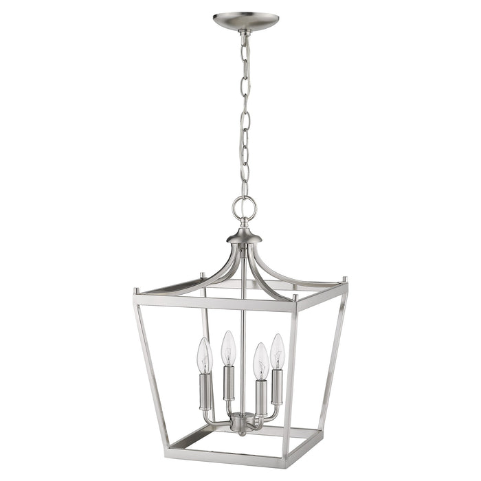 Silver Metal Four Light Dimmable Ceiling Light