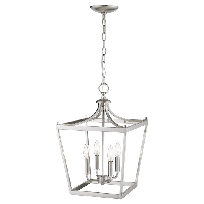 Silver Metal Four Light Dimmable Ceiling Light