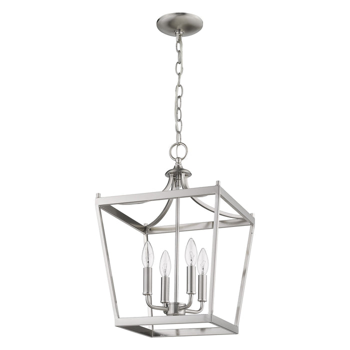 Silver Metal Four Light Dimmable Ceiling Light