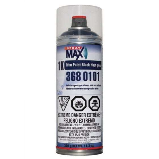 SprayMax® 3680101 1K Black Trim Paint, 5.4 sq-ft Coverage, 3 Finishes Available -Black Gloss--Eagle National Supply