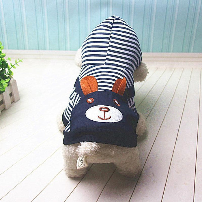 Striped Dog Hoodie Winter Outfit