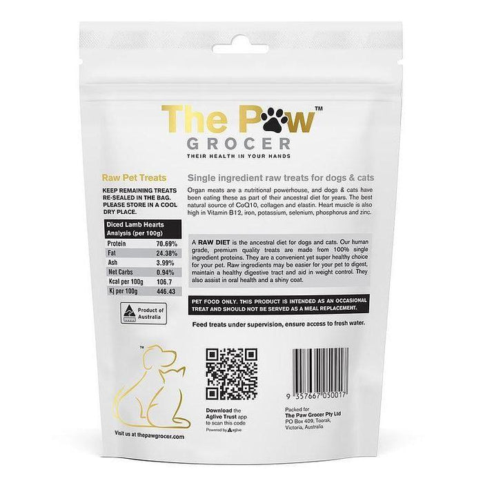 The Paw Grocer Freeze Dried Lamb Hearts Dog and Cat Treats 90g