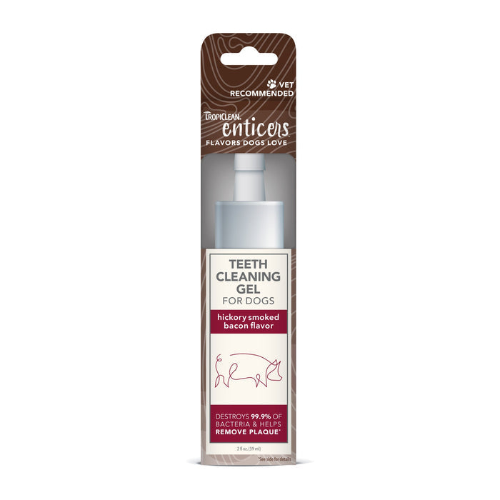Tropiclean Enticers Fresh Breath Clean Teath Gel Hickory Smoked Bacon for Dogs 59ml-Habitat Pet Supplies