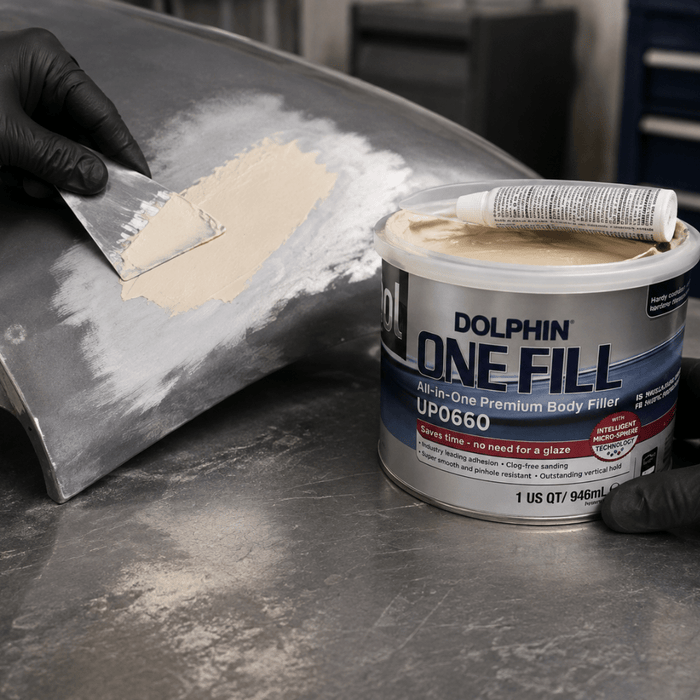 U-POL® DOLPHIN 0660 Premium All-In-One Body Filler, 1 qt Tin -0660 - Eagle National Supply