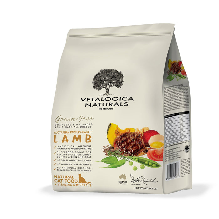 Vetalogica Naturals Grain Free Lamb Dry Cat Food 3kg-Habitat Pet Supplies