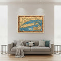 Vintage 1933 Map Of Long Island Unframed Print Wall Art