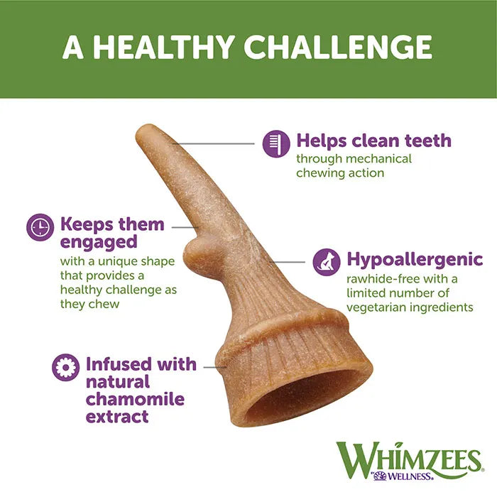 Whimzees Antler Occupy Dog Treat Medium Bulk Box 66 Pack
