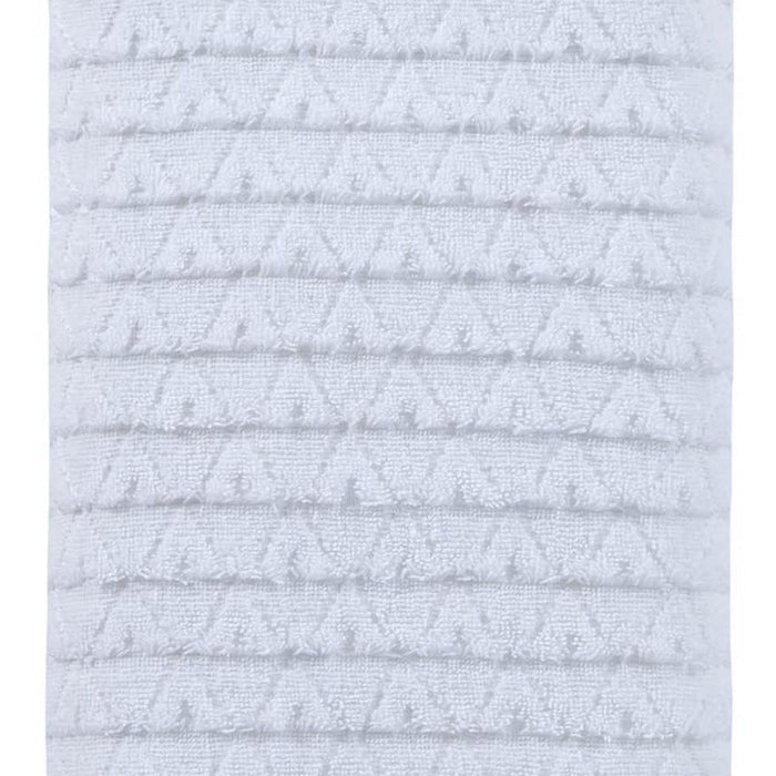White Geometric Turkish Cotton 27" X 54" Bath Towel