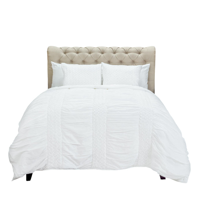 White Geometric Twin Quilt