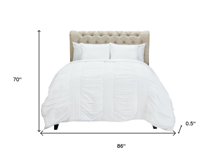 White Geometric Twin Quilt