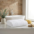 White Jacquard Turkish Cotton 40" X 70" Chevron Bath Sheet