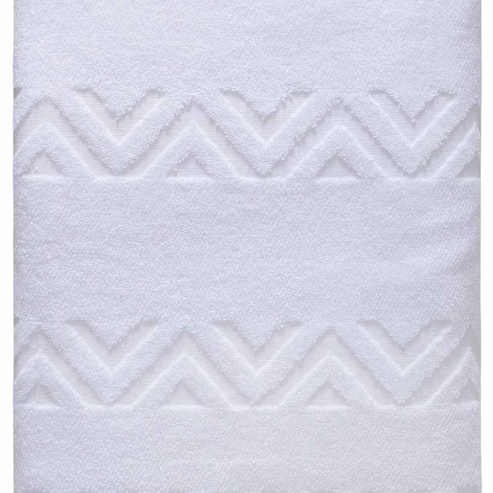 White Jacquard Turkish Cotton 40" X 70" Chevron Bath Sheet