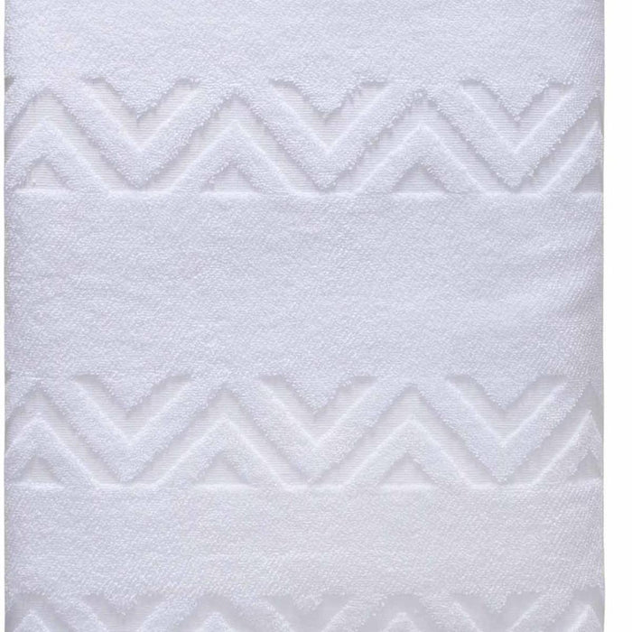 White Jacquard Turkish Cotton 40" X 70" Chevron Bath Sheet