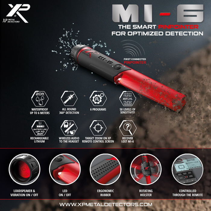 XP MI-6 Waterproof Pinpointer with Holster and Lanyard
