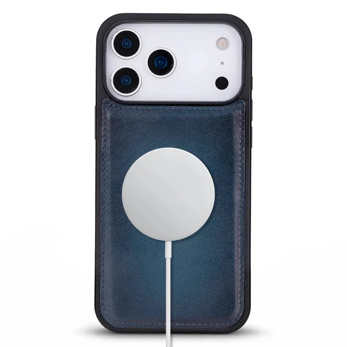 York Leather iPhone 18 Pro MagSafe Case, Blue - BlackBrook Case