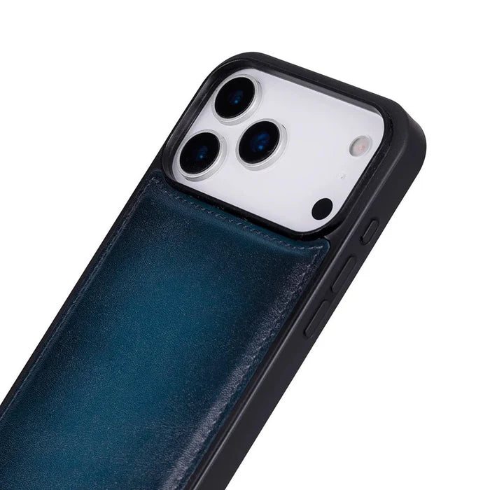 York Leather iPhone 18 Pro MagSafe Case, Blue - BlackBrook Case