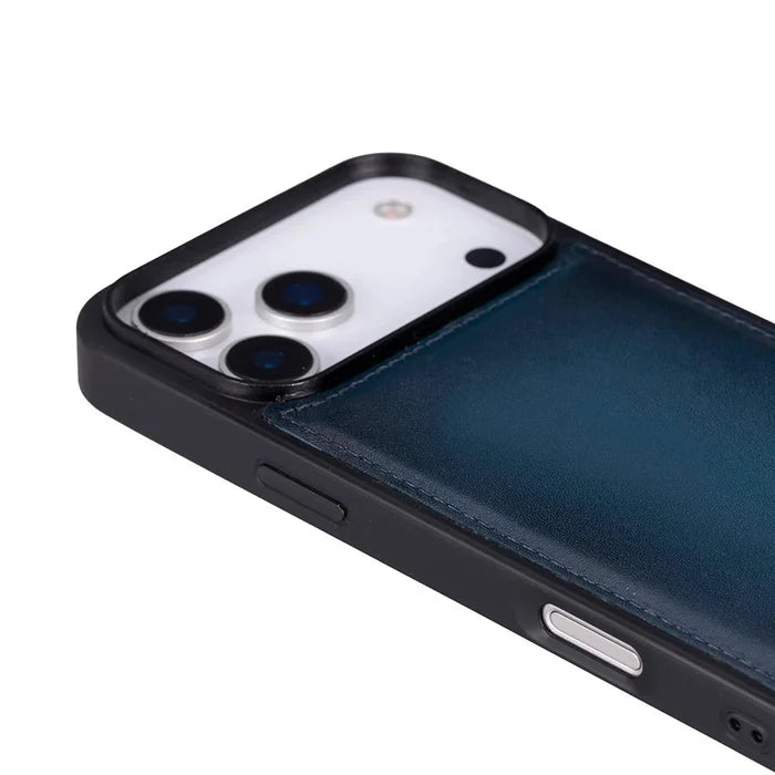 York Leather iPhone 18 Pro MagSafe Case, Blue - BlackBrook Case