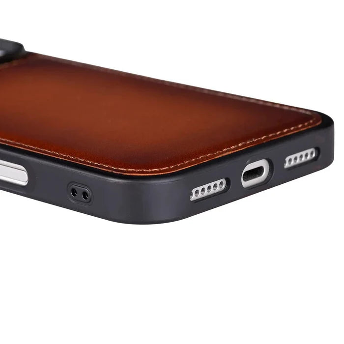 York Leather iPhone 18 Pro Max MagSafe Case, Rustic Tan - BlackBrook Case