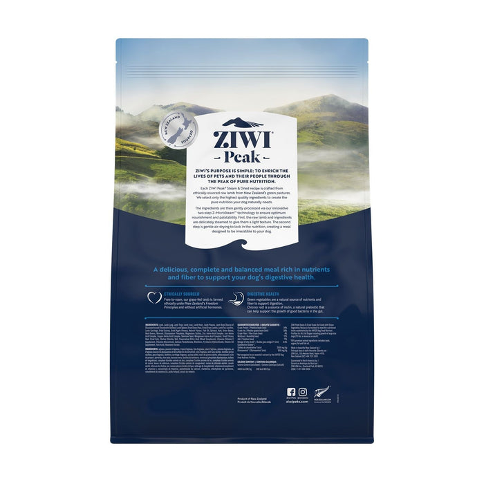 ZIWI Peak Steam and Dried Lamb with Green Vegetables Dog Food 3.2kg